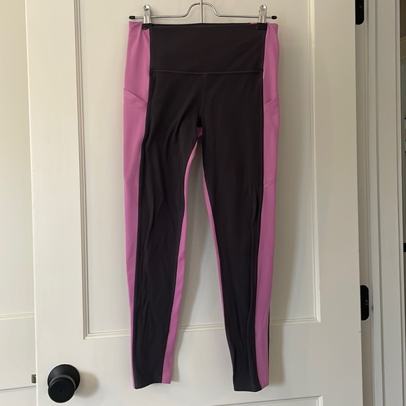 Athleta Salutation Stash 7/8 Tight, Gray and Pink - Picture 2 of 4